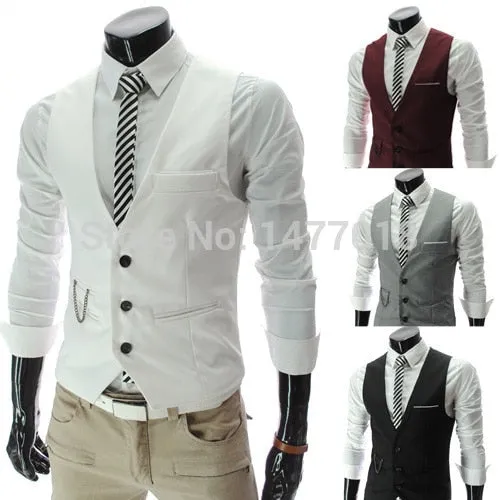 Advbridge New Arrival Dress Vests For Men Slim Fit Mens Suit Vest Male Waistcoat Gilet Homme Casual Sleeveless Formal Business Jacket