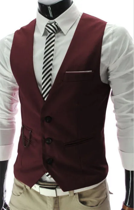 Advbridge New Arrival Dress Vests For Men Slim Fit Mens Suit Vest Male Waistcoat Gilet Homme Casual Sleeveless Formal Business Jacket