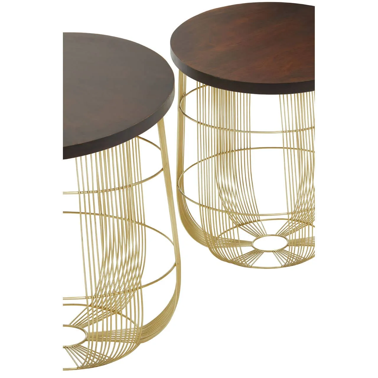 Agra Set Of 2 Brass Finish Side Tables