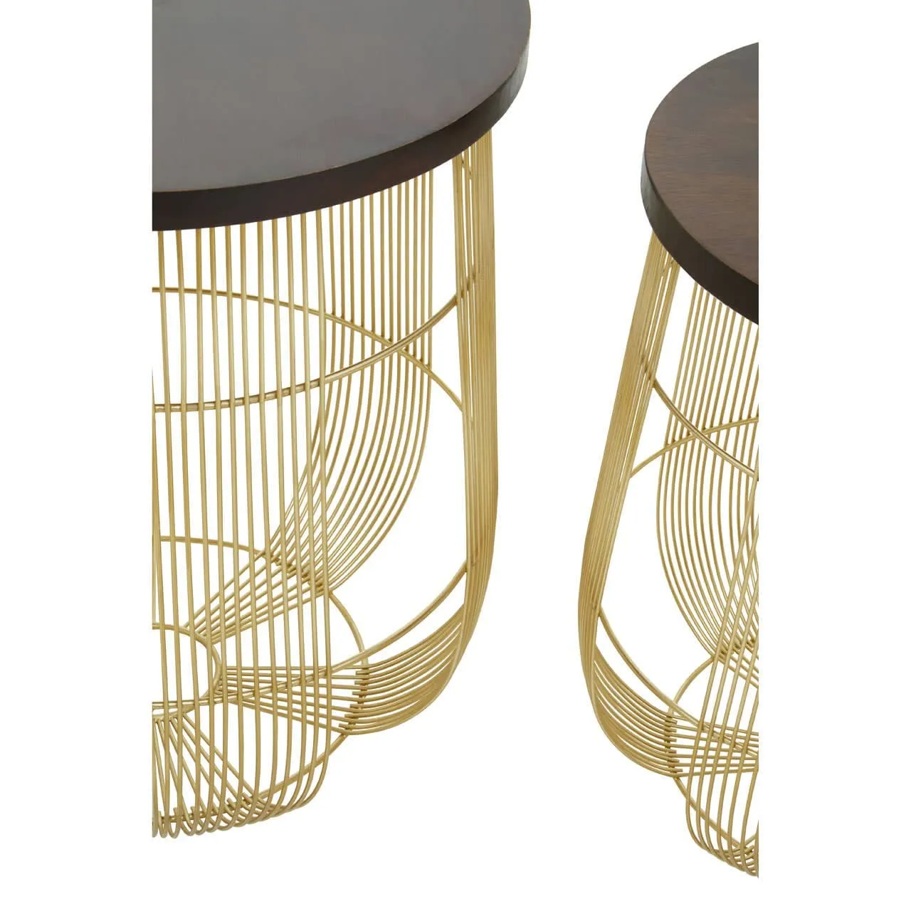 Agra Set Of 2 Brass Finish Side Tables