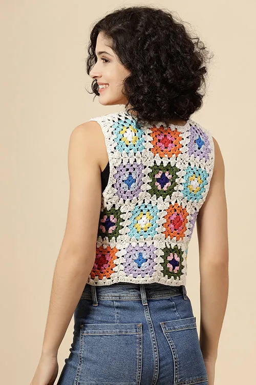 Ajoobaa "Granny Square" Pure Cotton Handmade Shrug