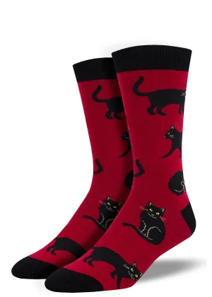 Black Cat Men's Bamboo Socks