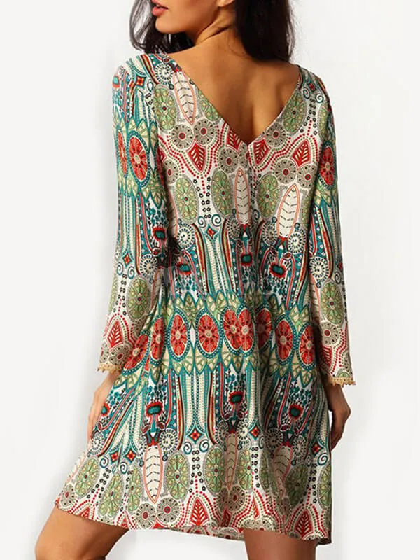 Boho Dress with Pom Details