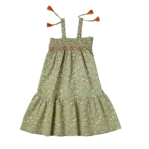 Bonheur du Jour Paris Loriane Girl Dress Vert Olive