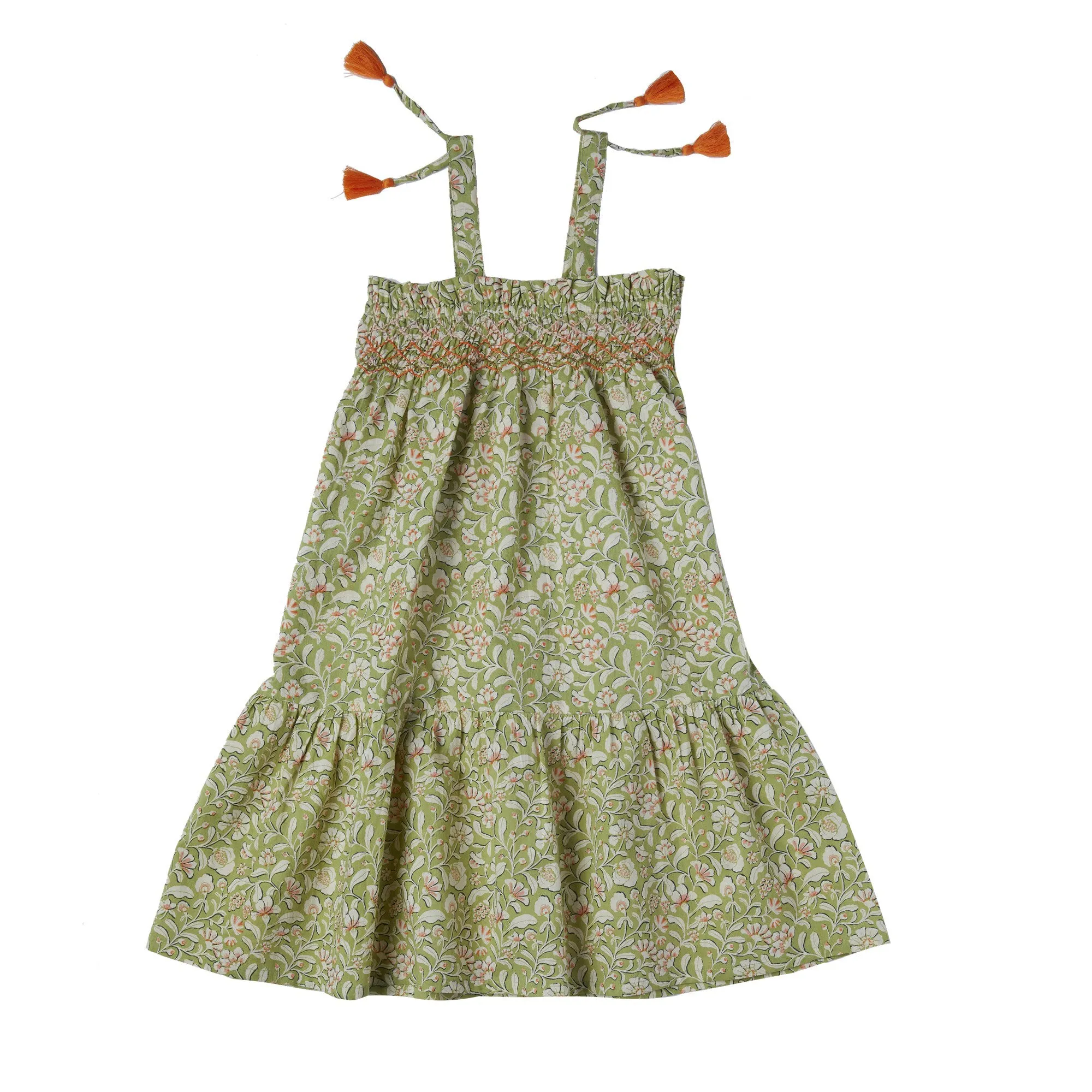 Bonheur du Jour Paris Loriane Girl Dress Vert Olive