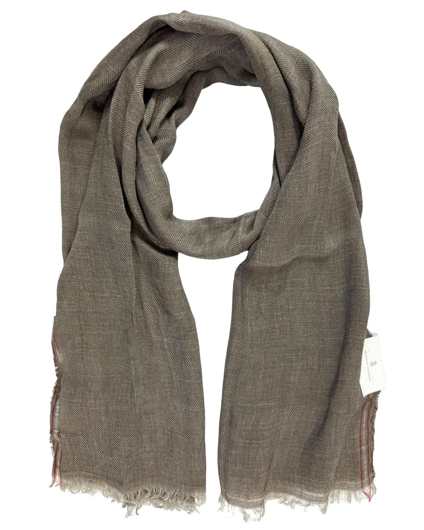 Brunello Cucinelli Scarf Taupe - Linen Silk Men Shawl SALE