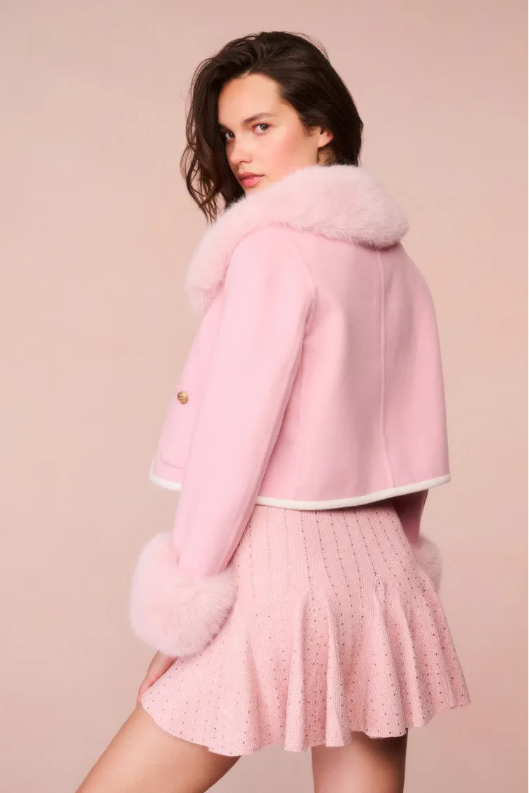 Caprina Wool-Cashmere Faux Fur Jacket