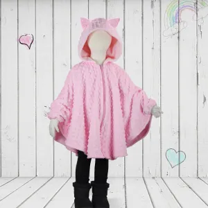 Car Seat Poncho - Pink Cat for 4-9 Year old