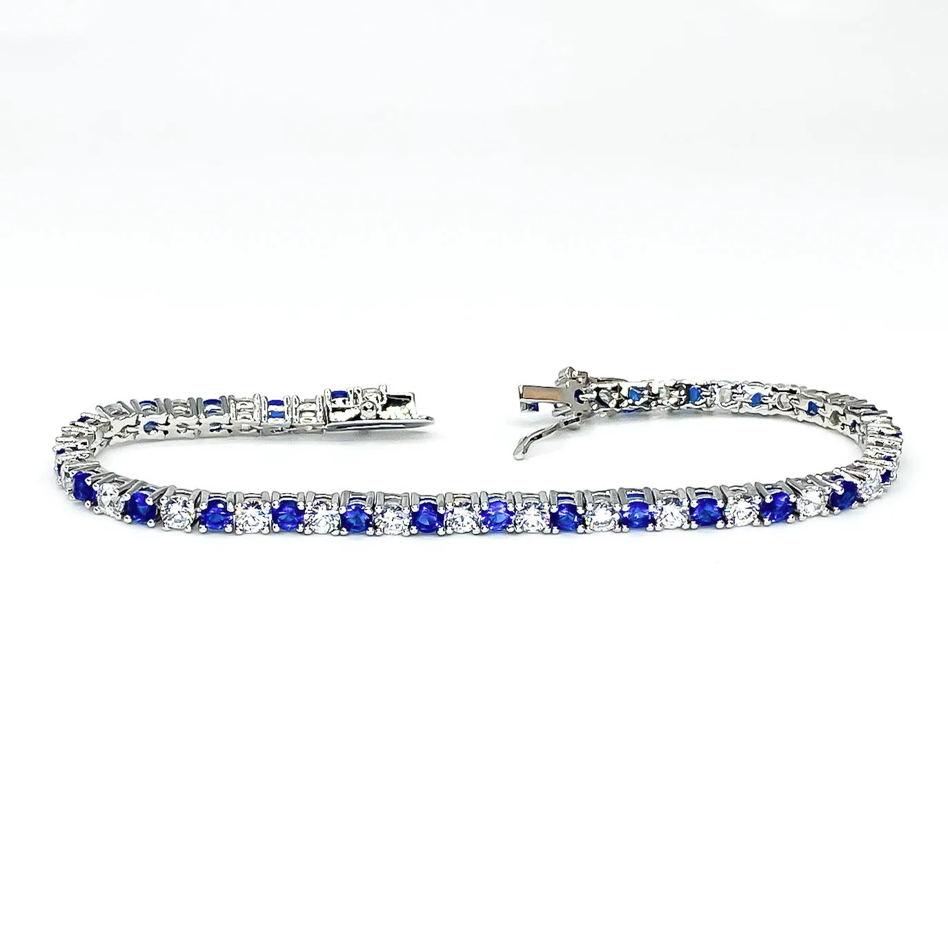 Cassidy Sapphire Round Tennis Bracelet - 7in | 10ct