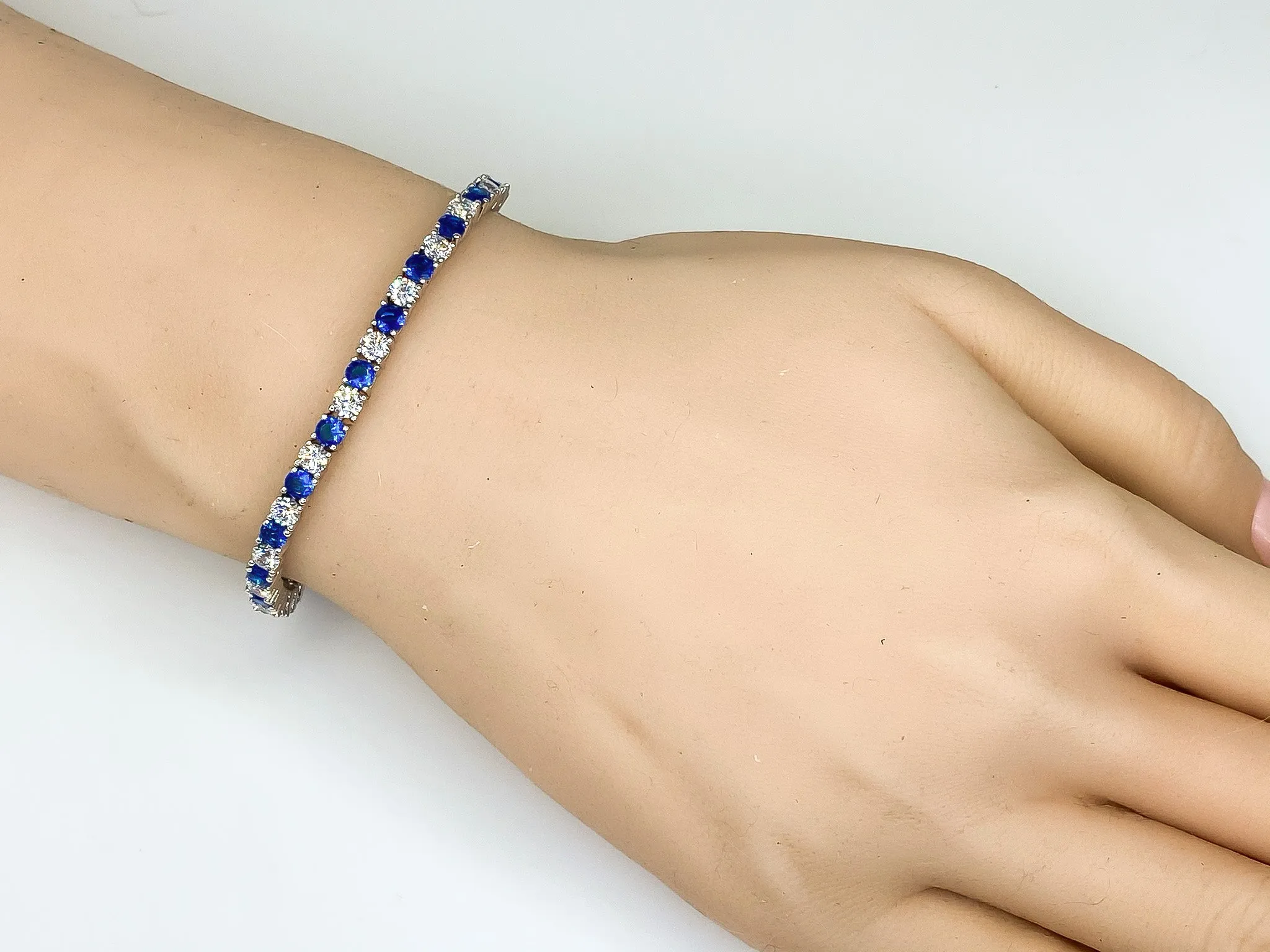 Cassidy Sapphire Round Tennis Bracelet - 7in | 10ct