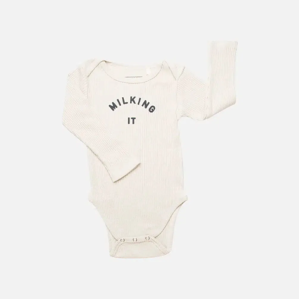 Claude & Co - Milking It baby bodysuit - Oat