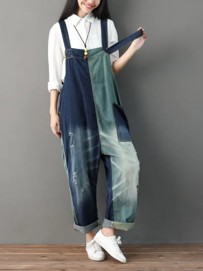 Close Your Eyes Denim Blue Overall Dungarees