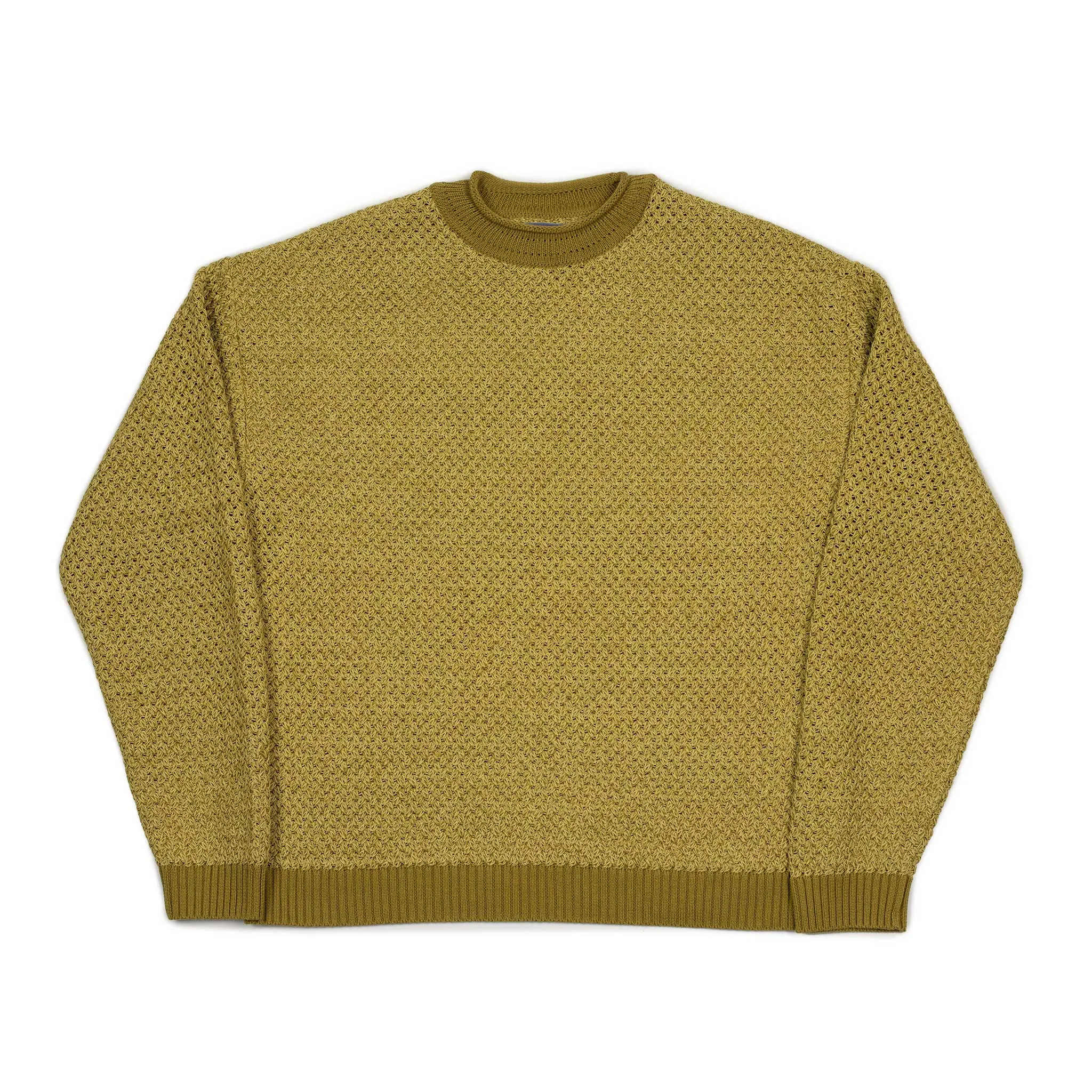 Crew neck sweater in Mustard cotton washi paper mix