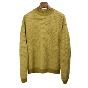 Crew neck sweater in Mustard cotton washi paper mix