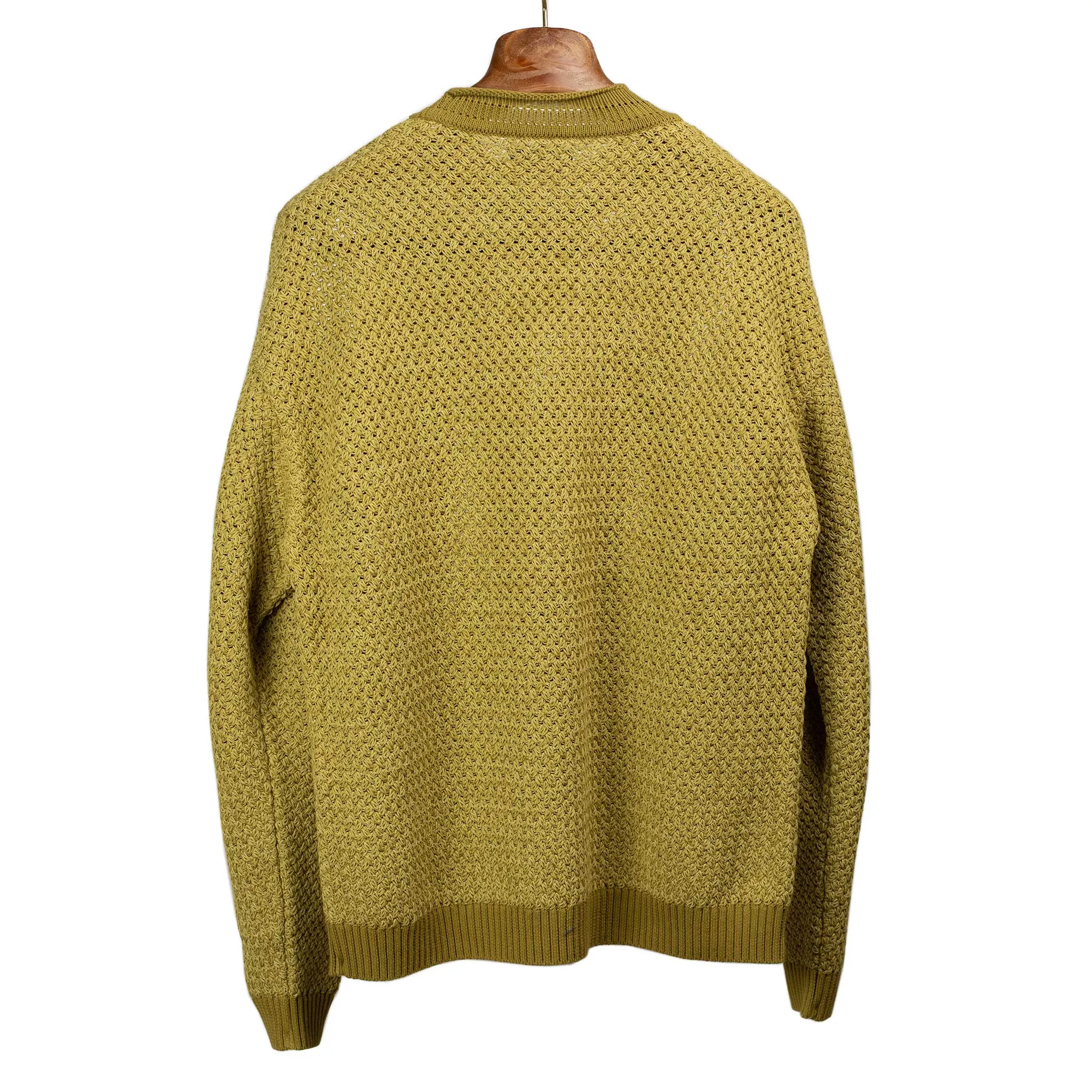 Crew neck sweater in Mustard cotton washi paper mix