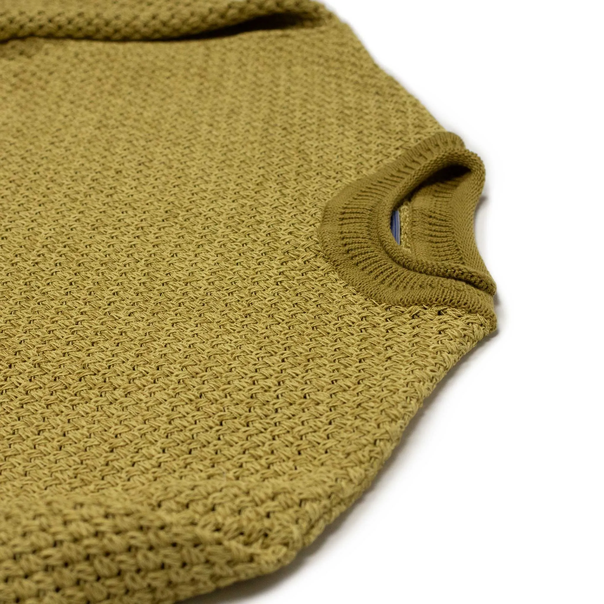 Crew neck sweater in Mustard cotton washi paper mix