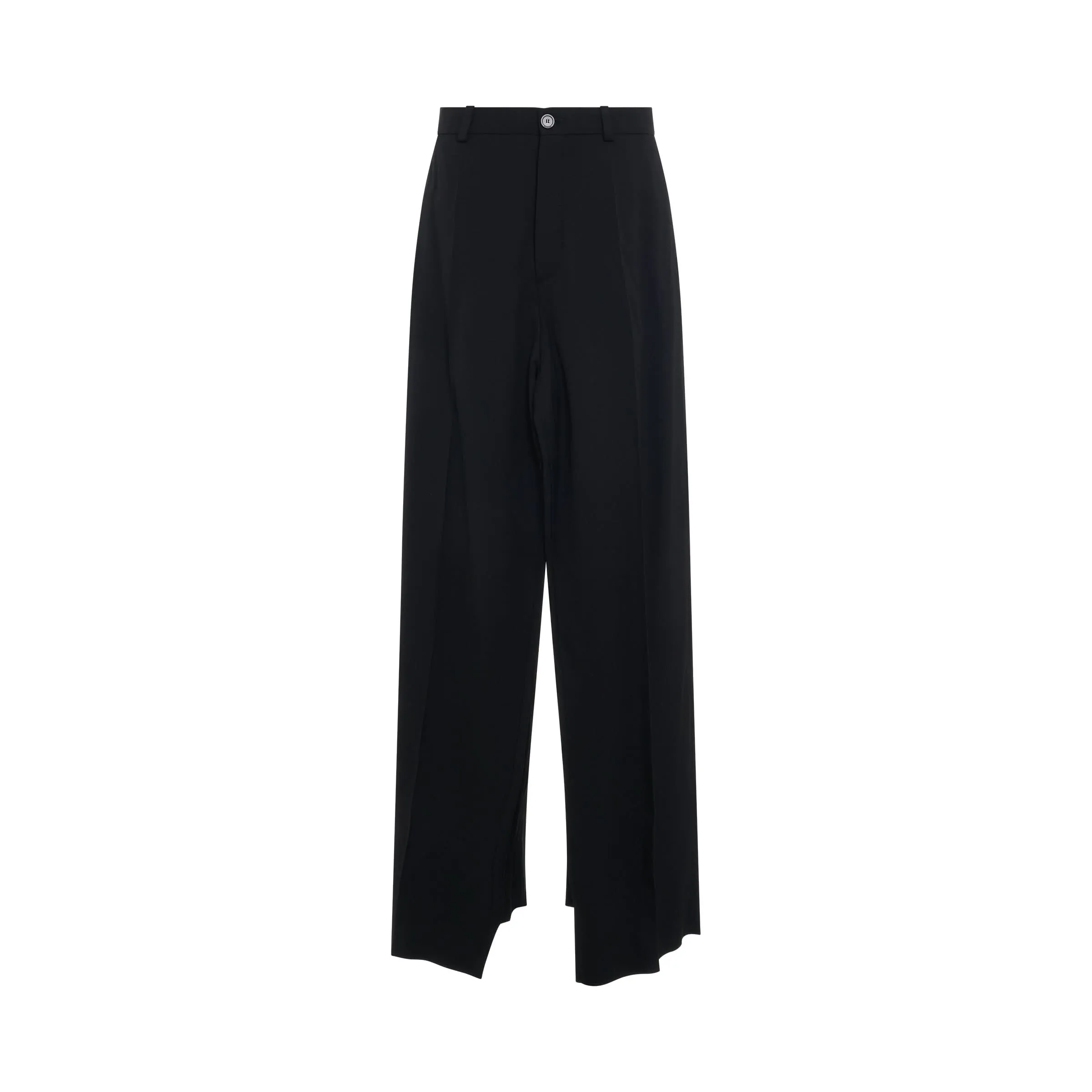 Deconstructed Double Front Pants in Black