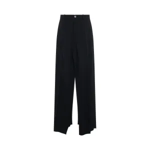 Deconstructed Double Front Pants in Black