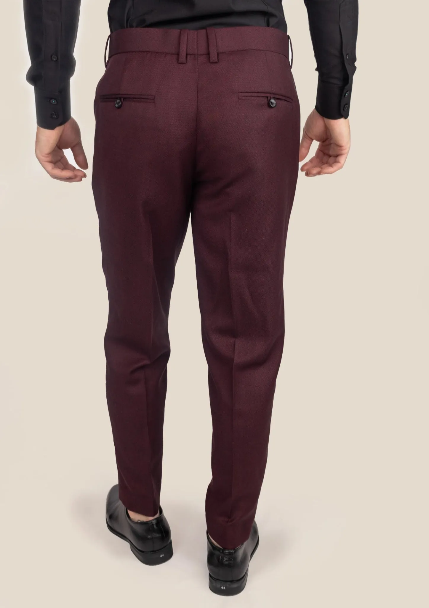 Deep Burgundy Birdseye Pants