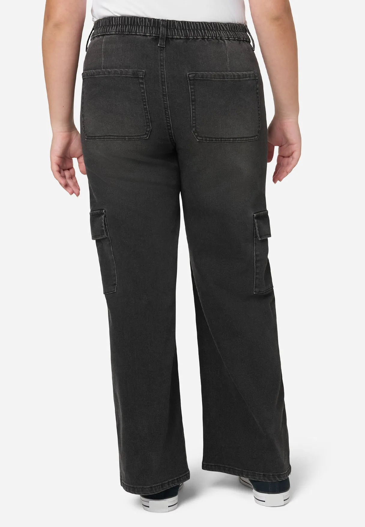 Denim Cargo Pant With Belt