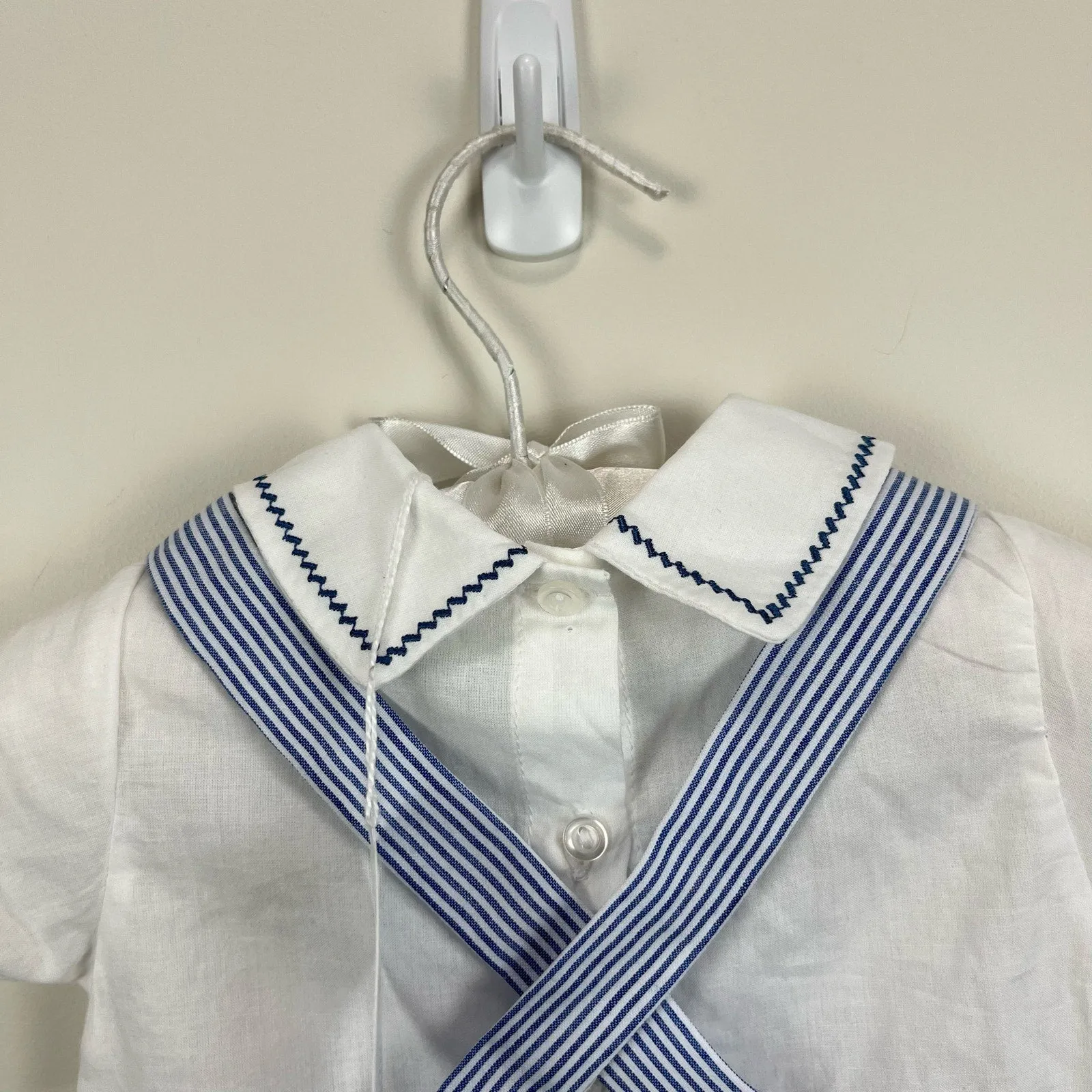 Dr. Kid Blue Striped Shortall Romper Set Newborn NWT