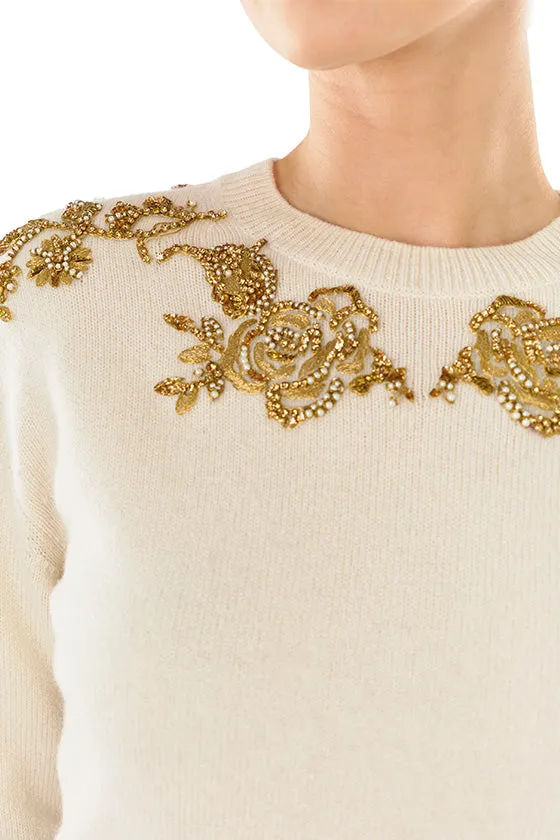 Embroidered Cashmere Sweater