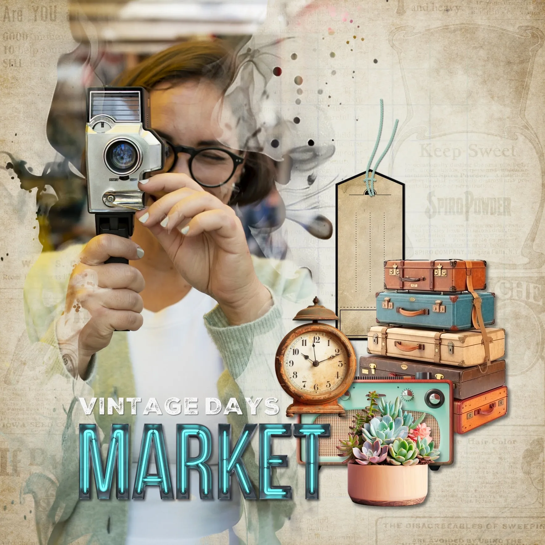 Flea Market Elements Digital Scrapbook Kit