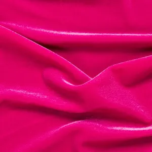 Fuchsia Stretch Velvet Apparel Spandex Fabric