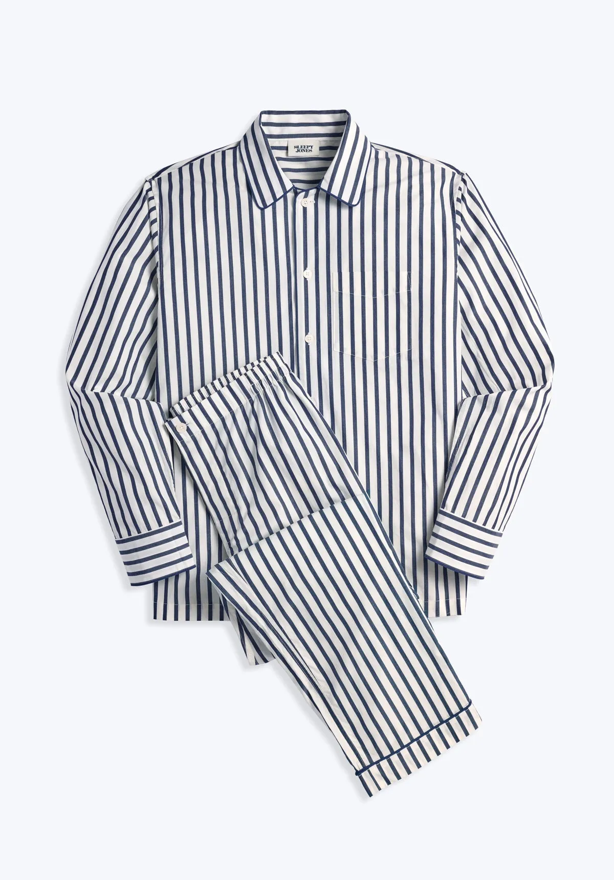 Henry Pajama Set in Navy Breton Stripe