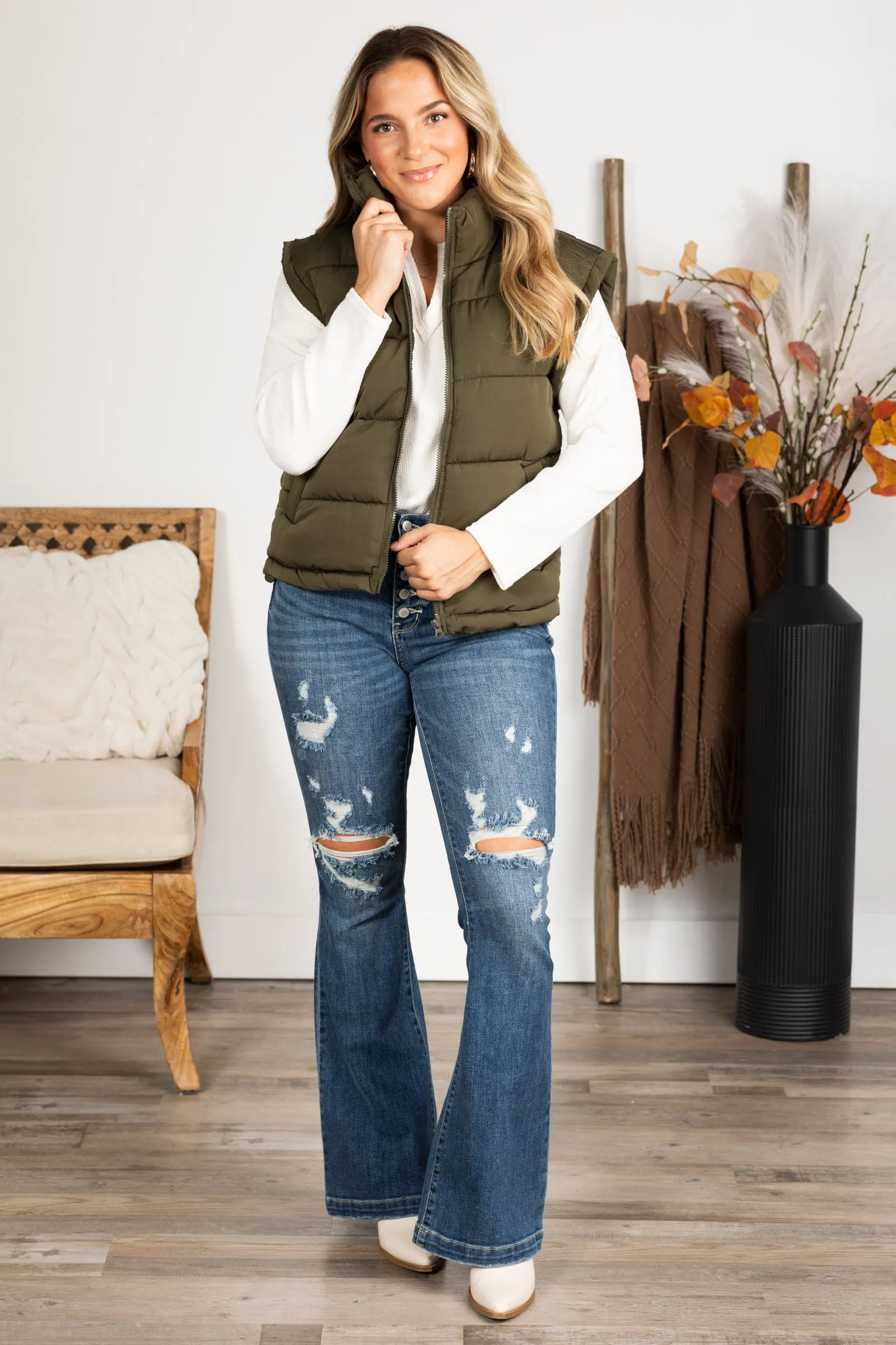 High Neck Casual Comfy Puffer Vest