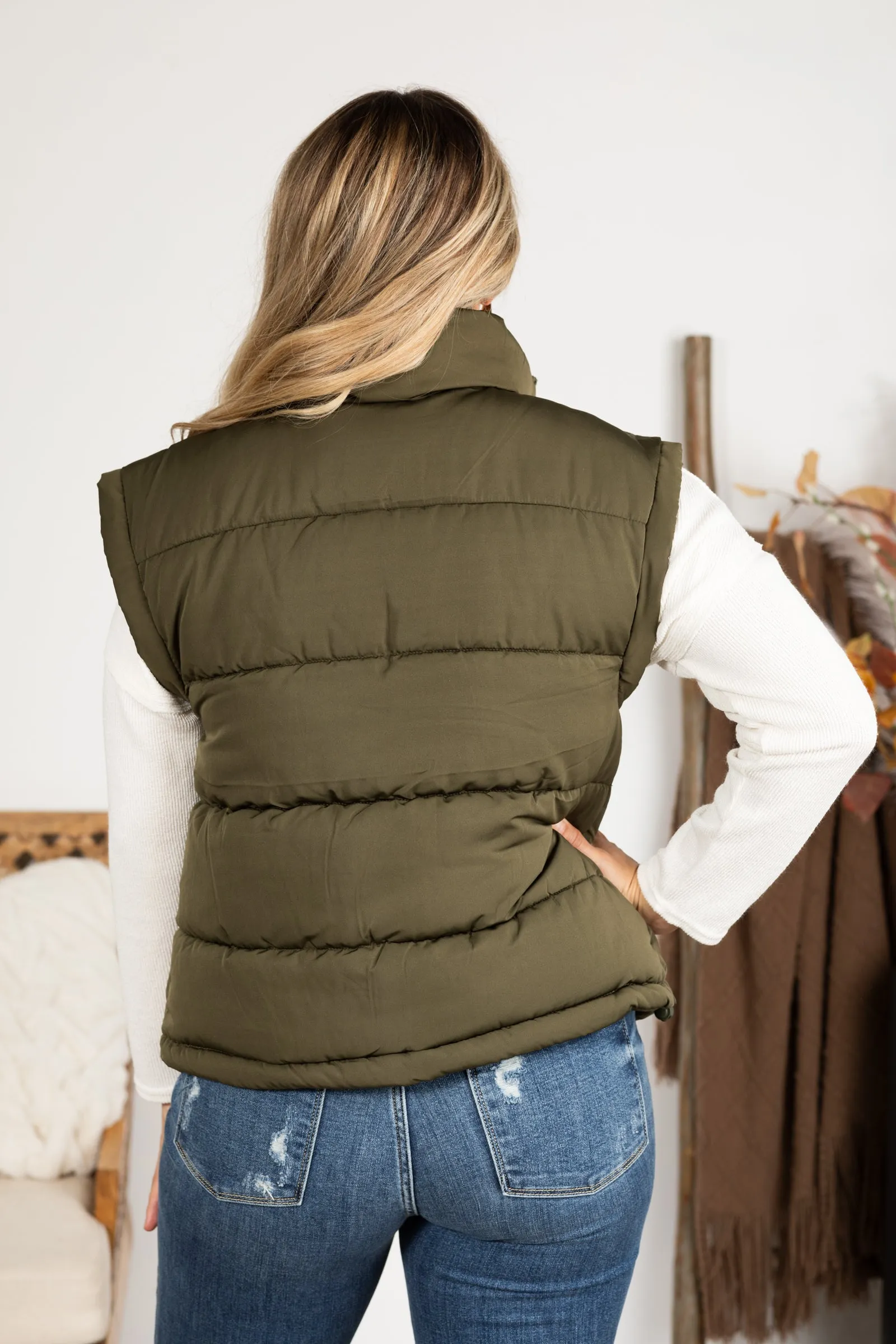 High Neck Casual Comfy Puffer Vest