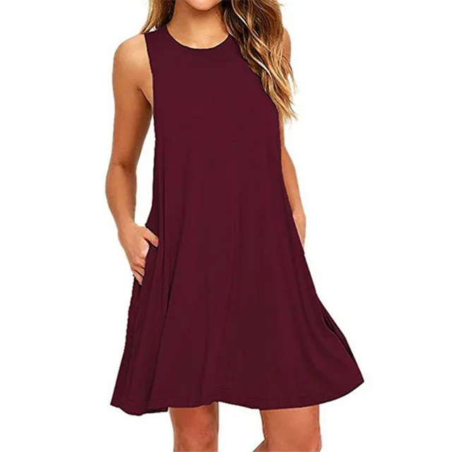 High Waist Slim Skater Casual Dress