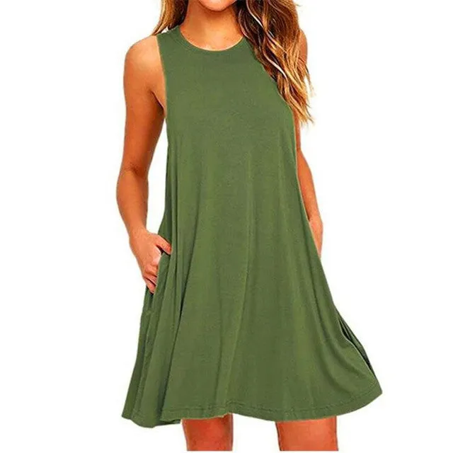 High Waist Slim Skater Casual Dress