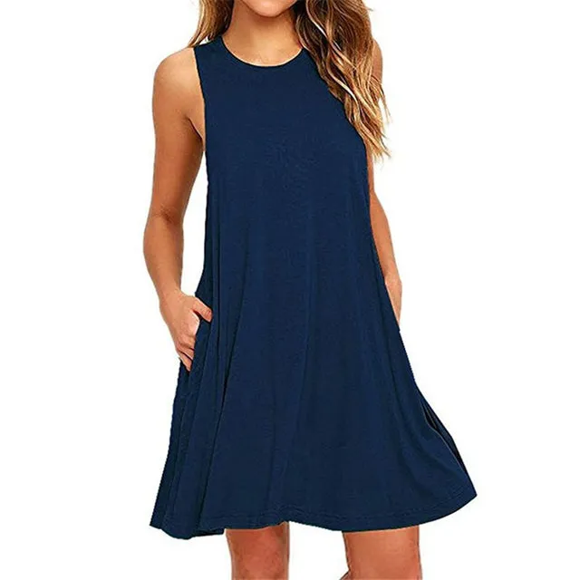 High Waist Slim Skater Casual Dress