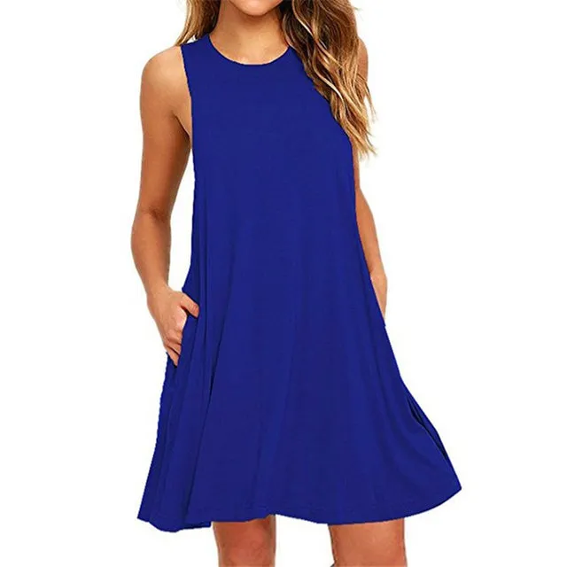 High Waist Slim Skater Casual Dress