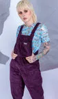 Imperial Purple Stretch Dungarees