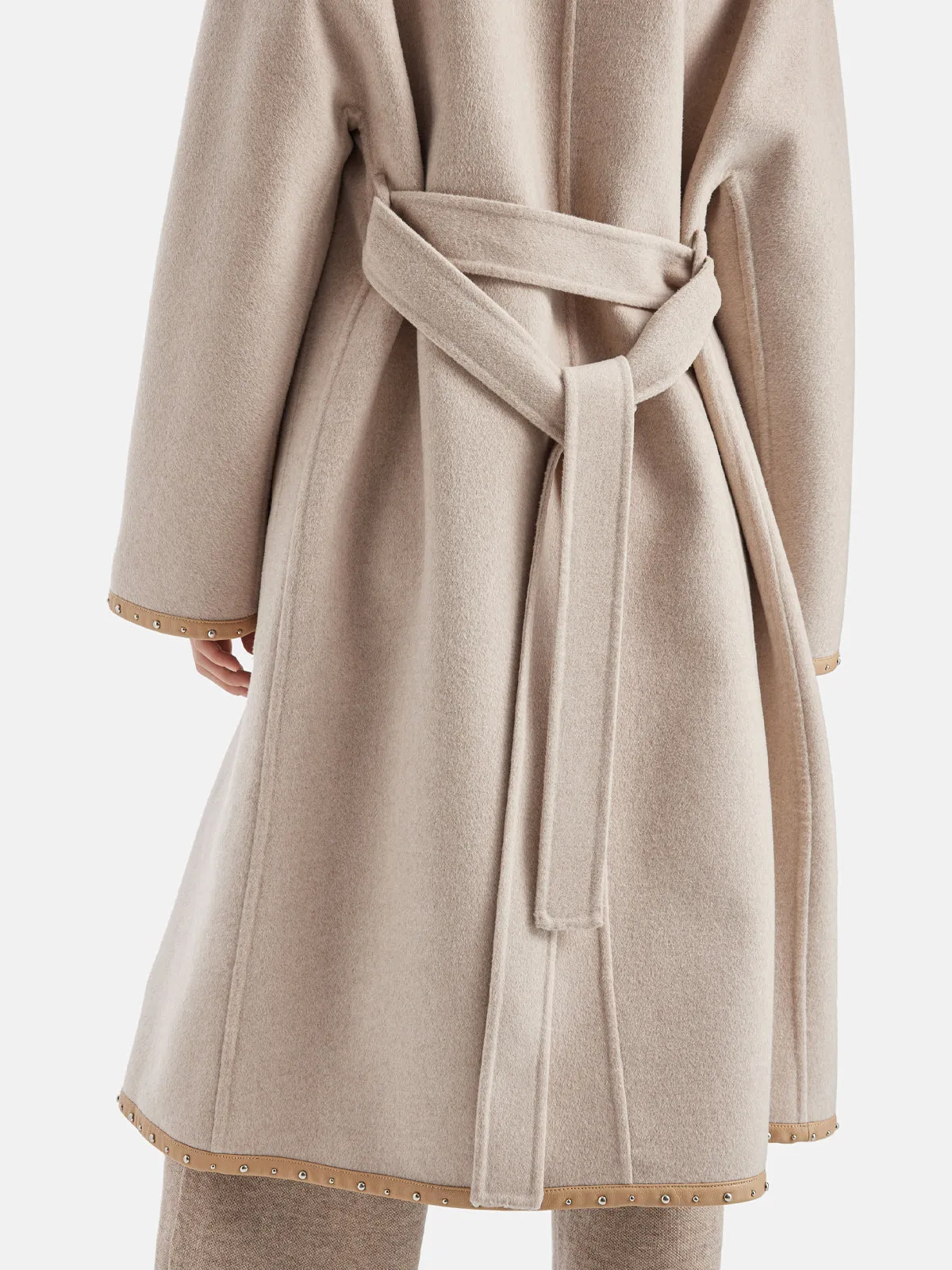 Irregular Silhouette Mid-Length Cashmere Coat