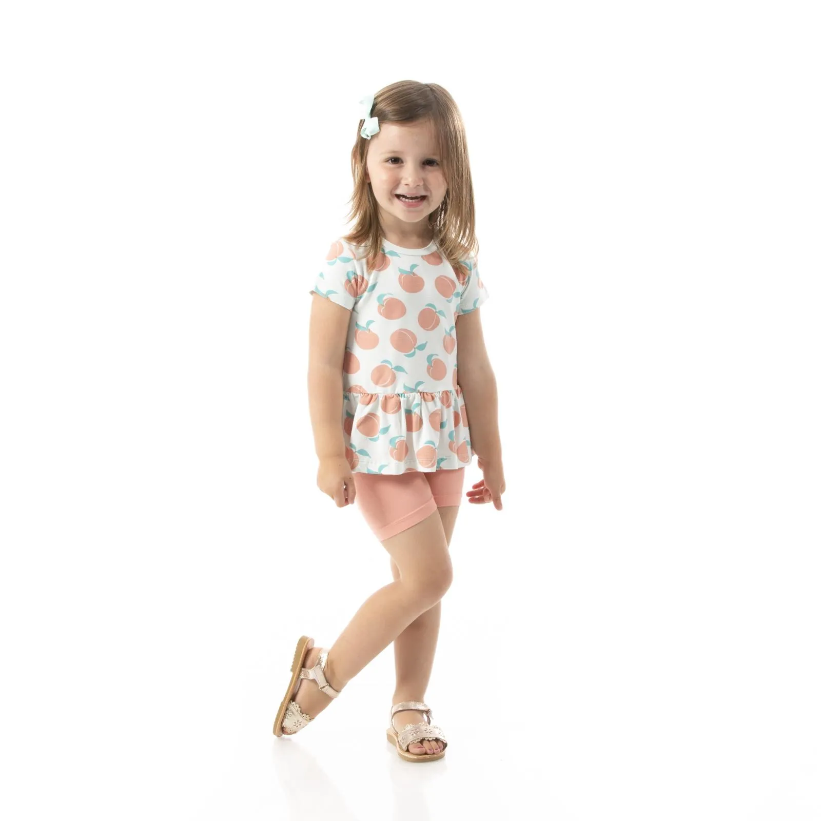 KicKee Pants Fresh Air Peaches S/S Playtime Outfit Set