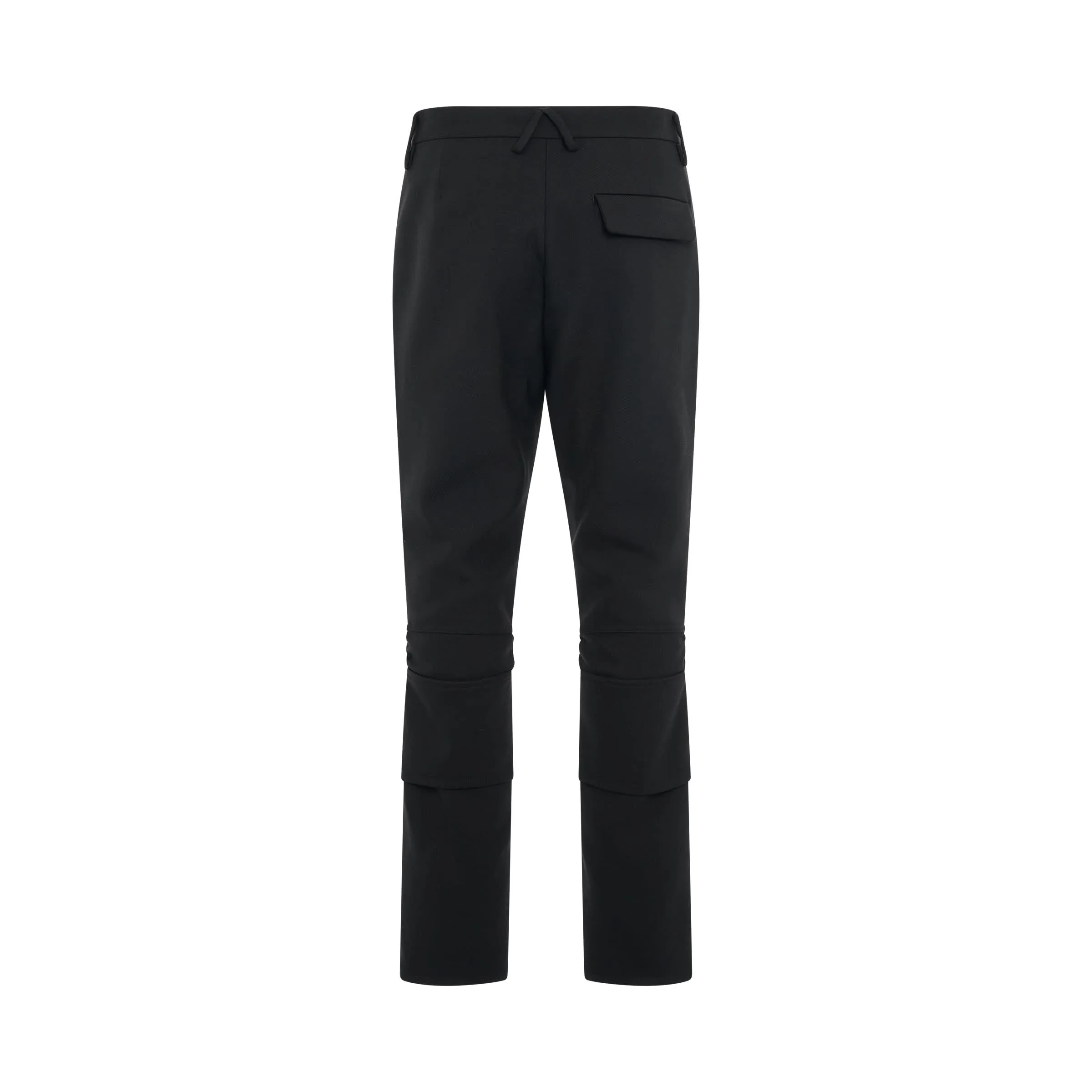 Knee Detail Slim Pants in Black