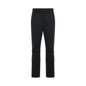 Knee Detail Slim Pants in Black