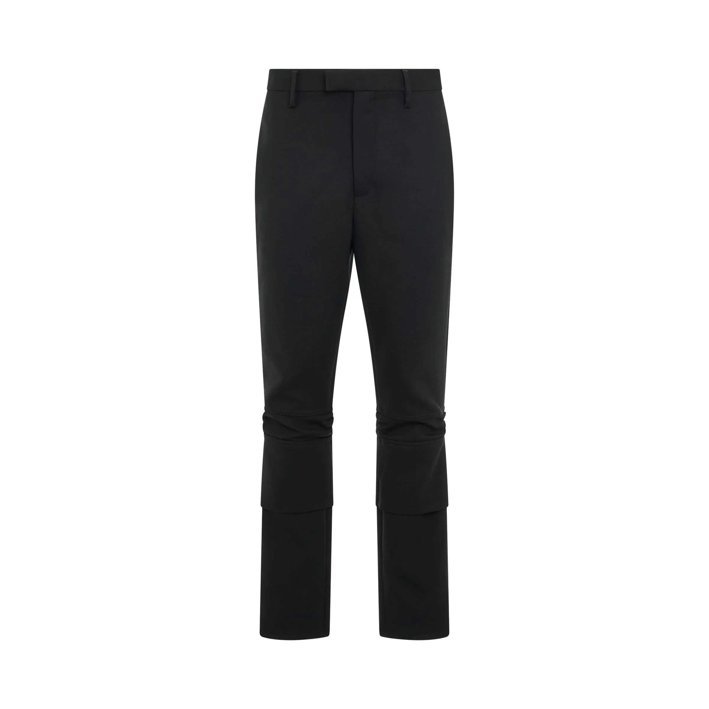 Knee Detail Slim Pants in Black