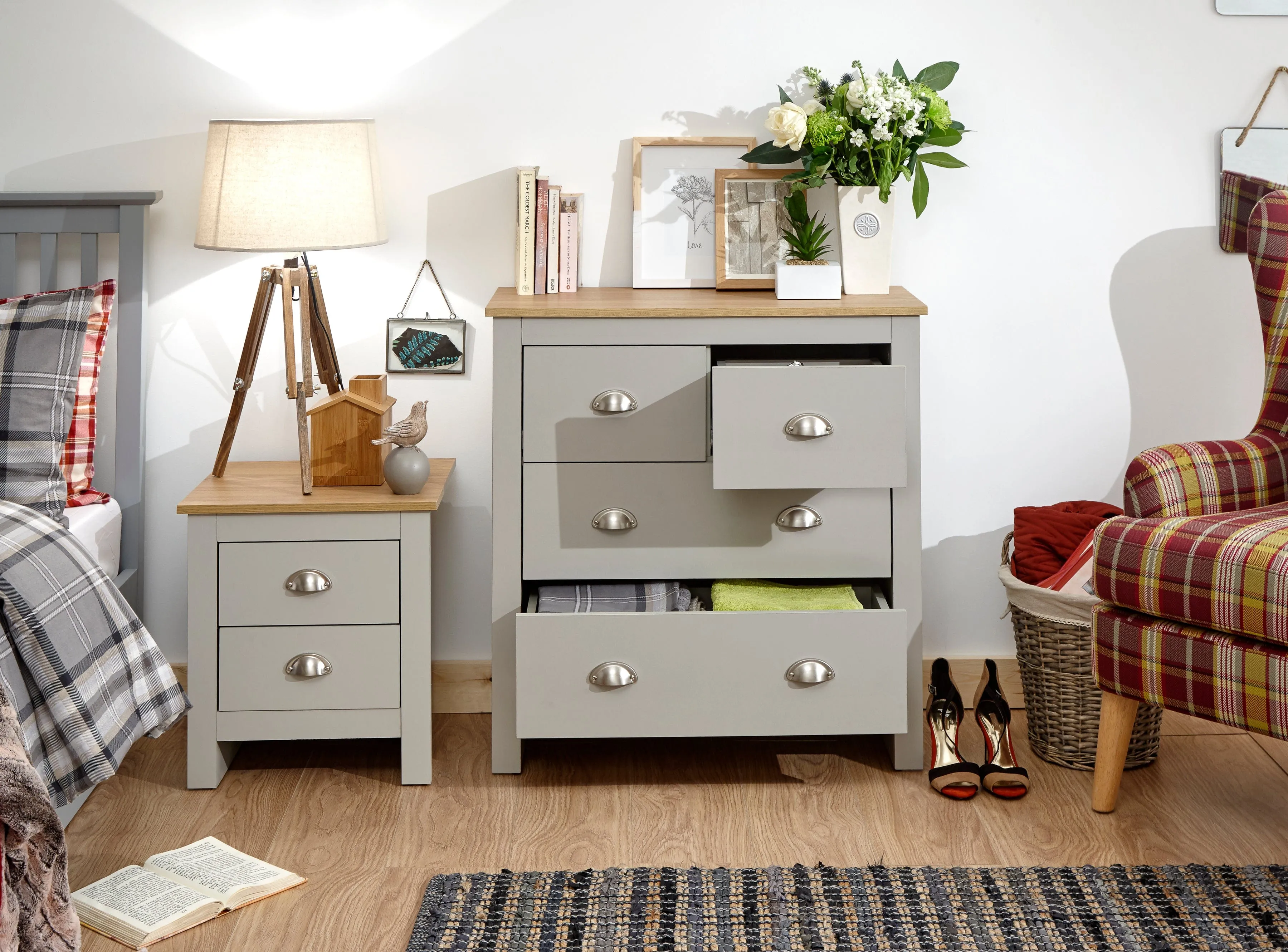 Lancaster 2 2 Drawer Chest Grey