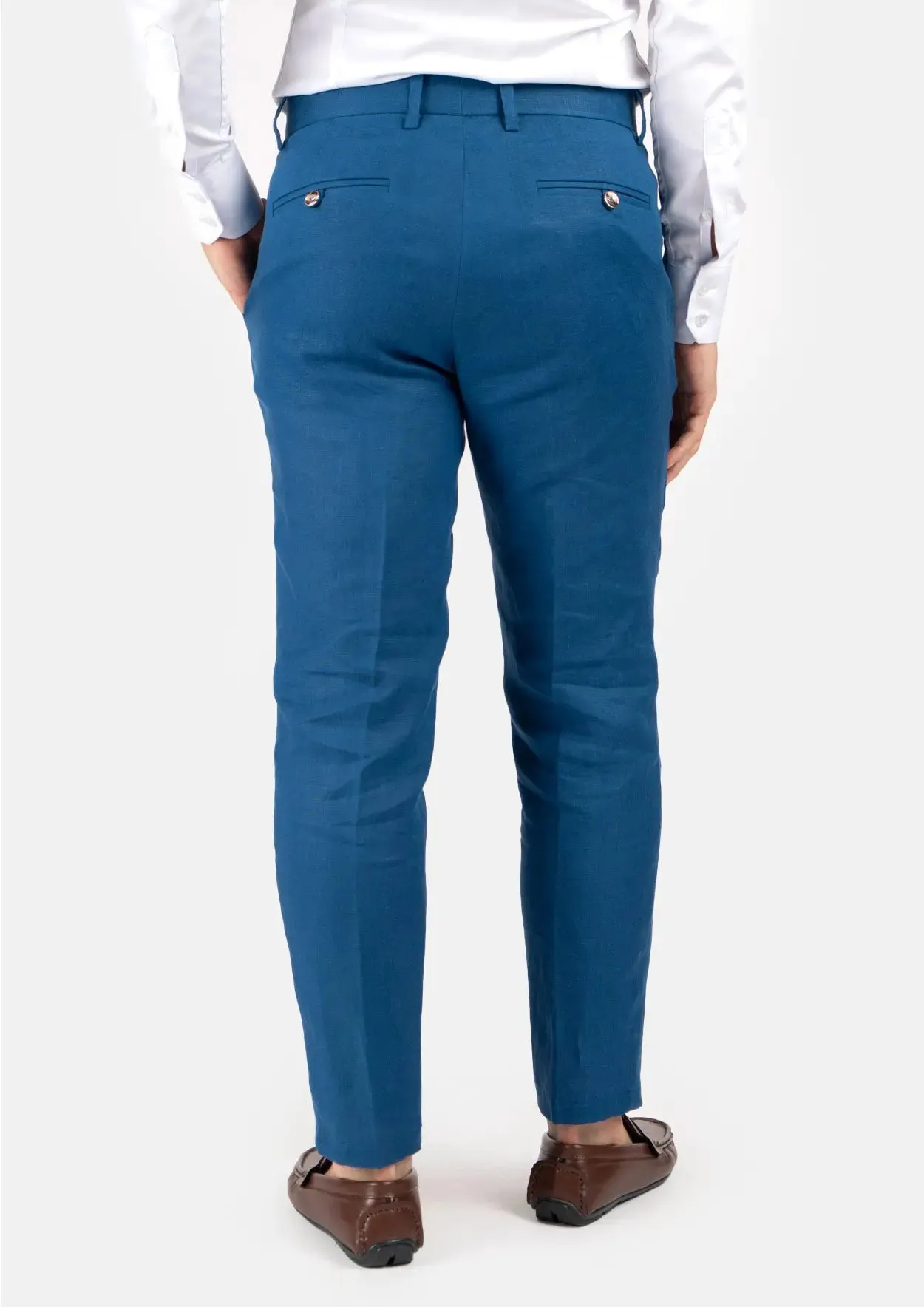 Marine Blue Linen Pants