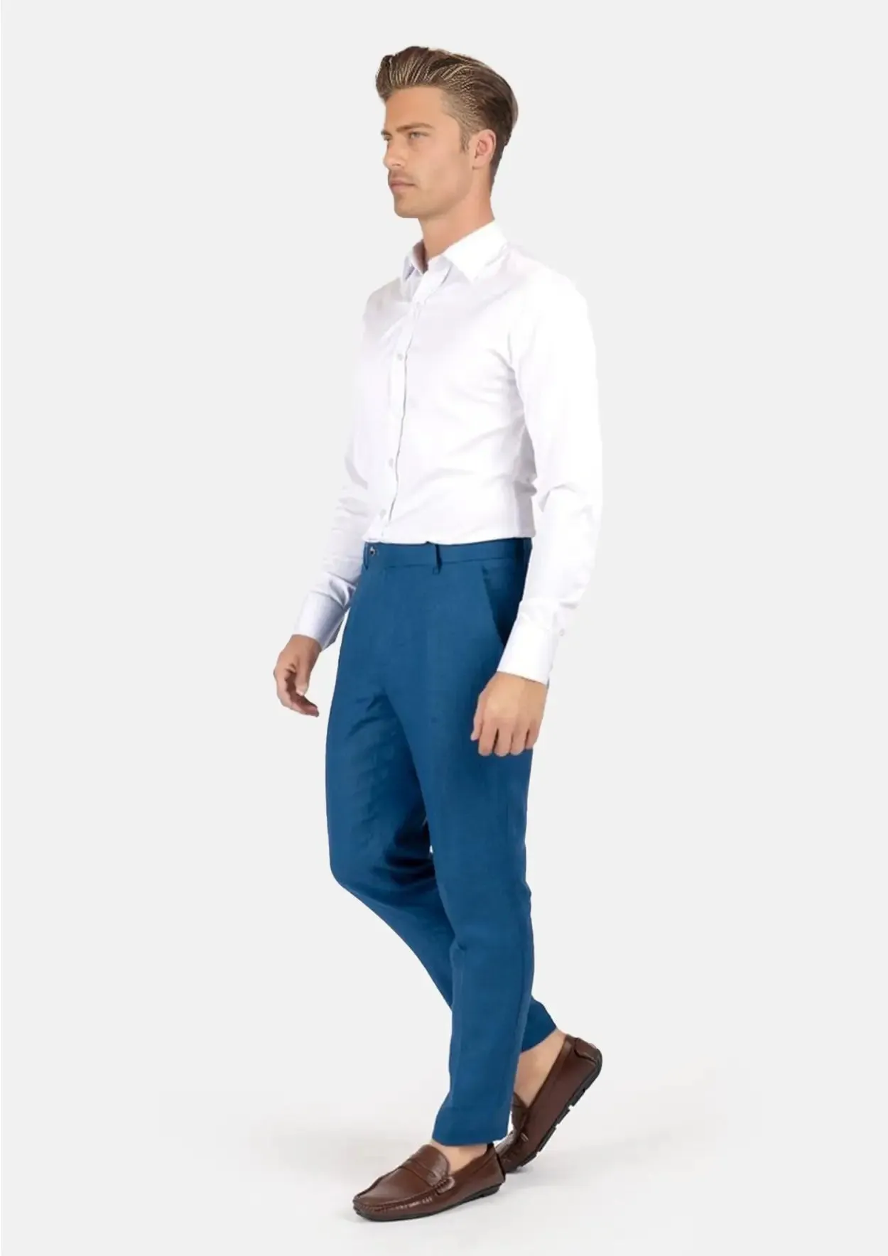 Marine Blue Linen Pants