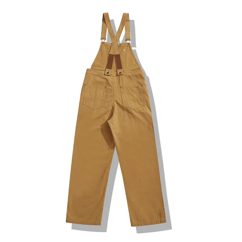 Men's retro casual suspender overalls jumpsuit