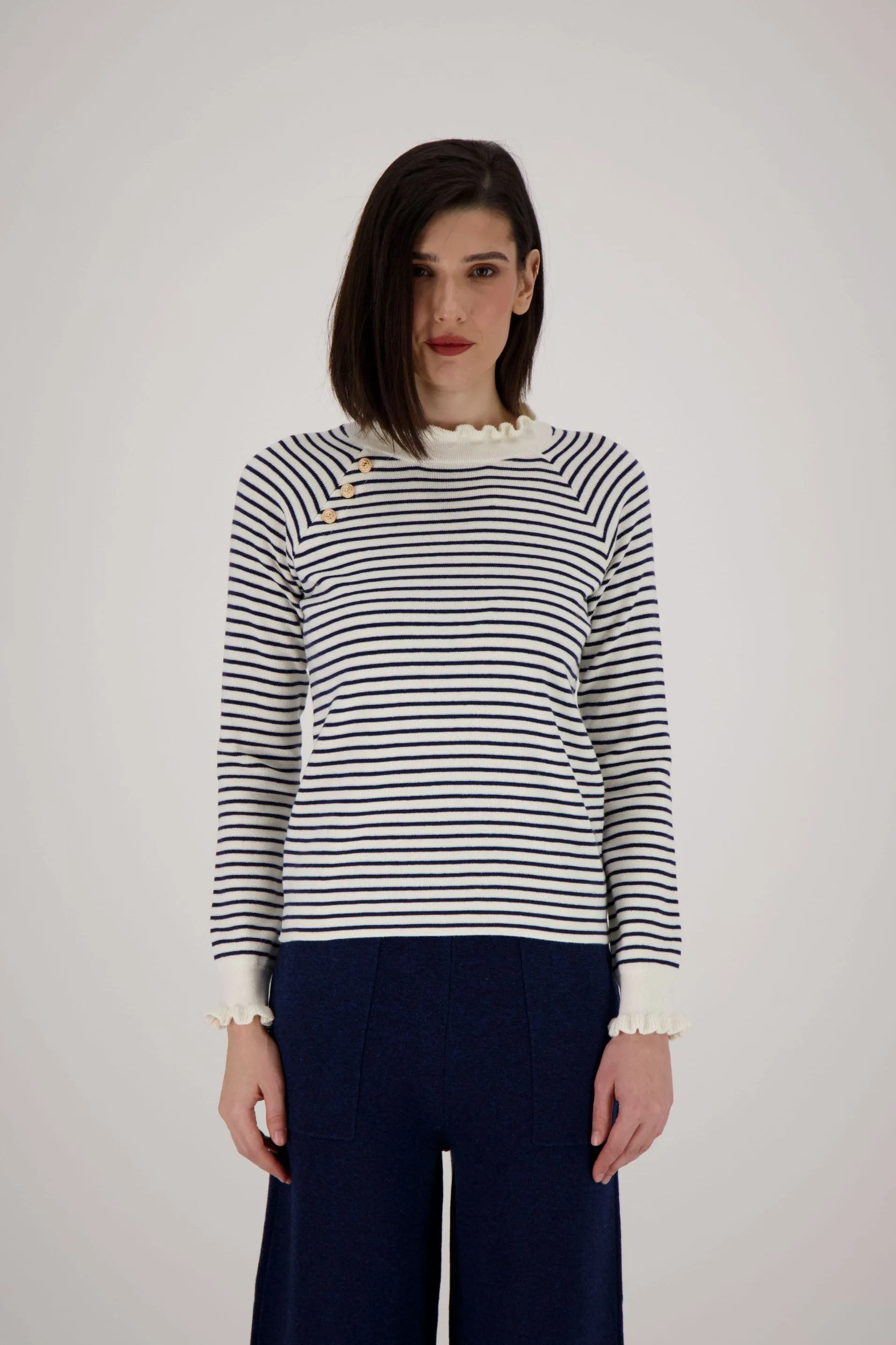 Mock Neck Stripe Sweater