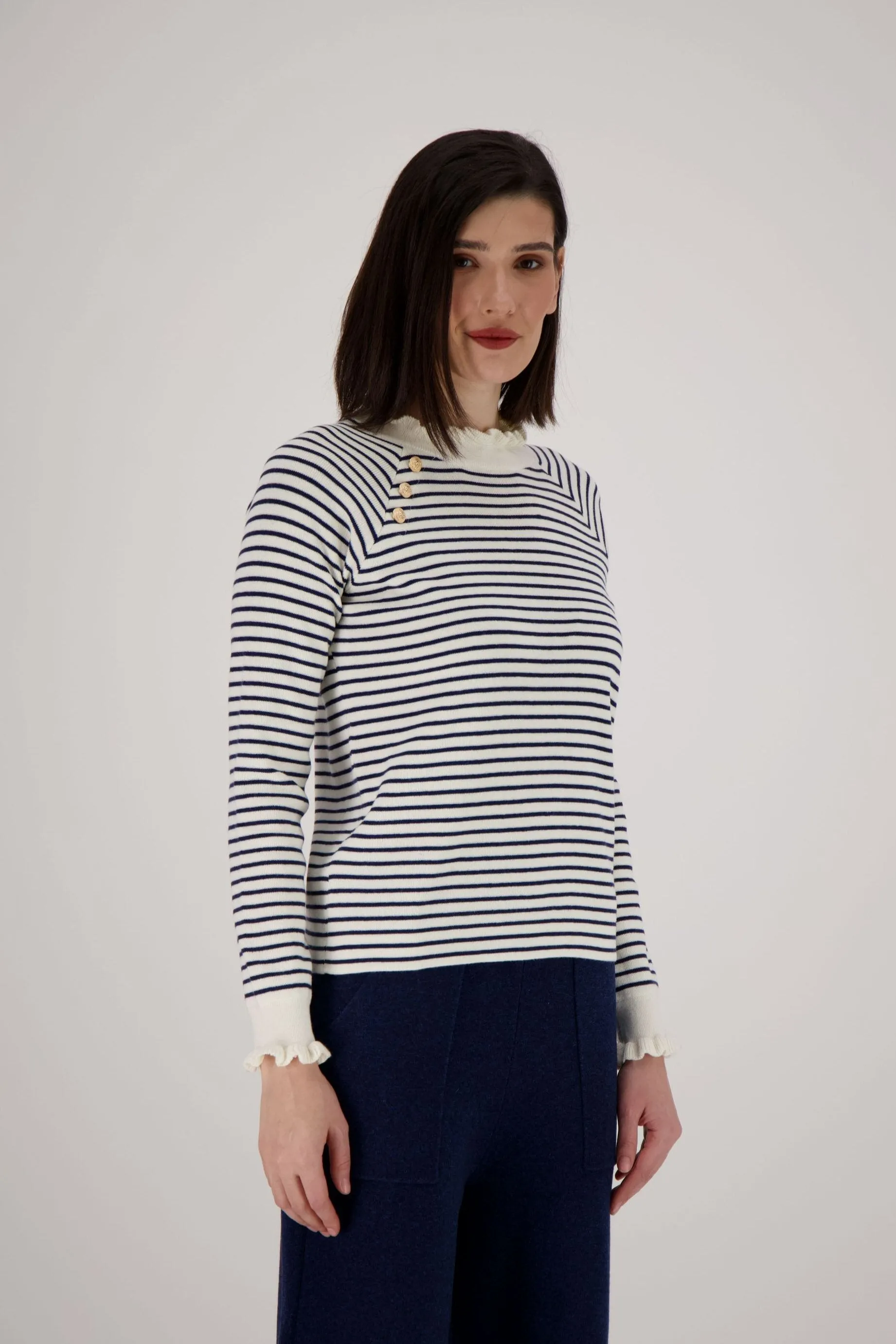 Mock Neck Stripe Sweater