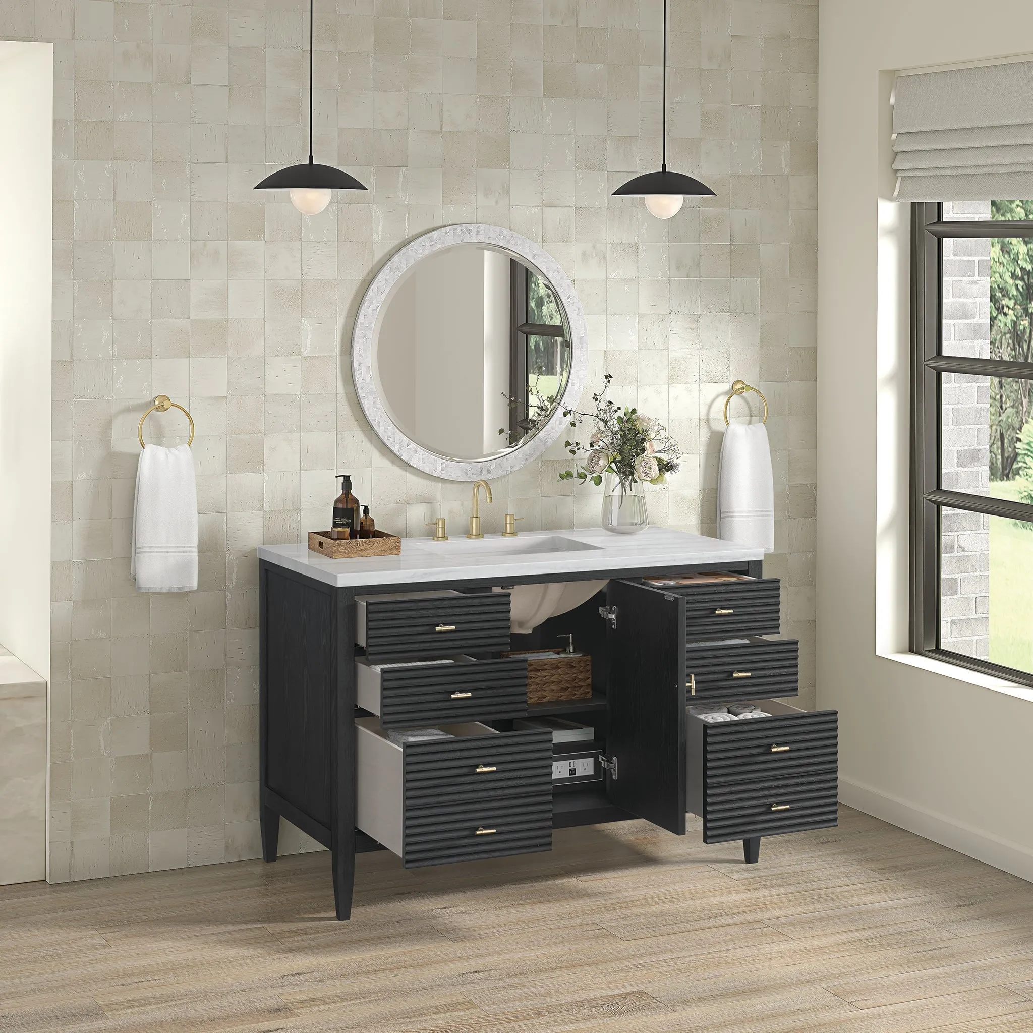 Myrrin 48" Single Vanity in Carbon Oak