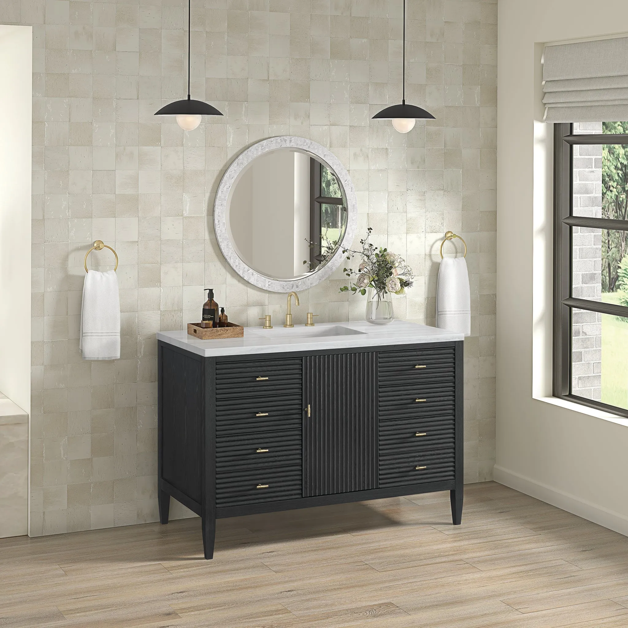 Myrrin 48" Single Vanity in Carbon Oak