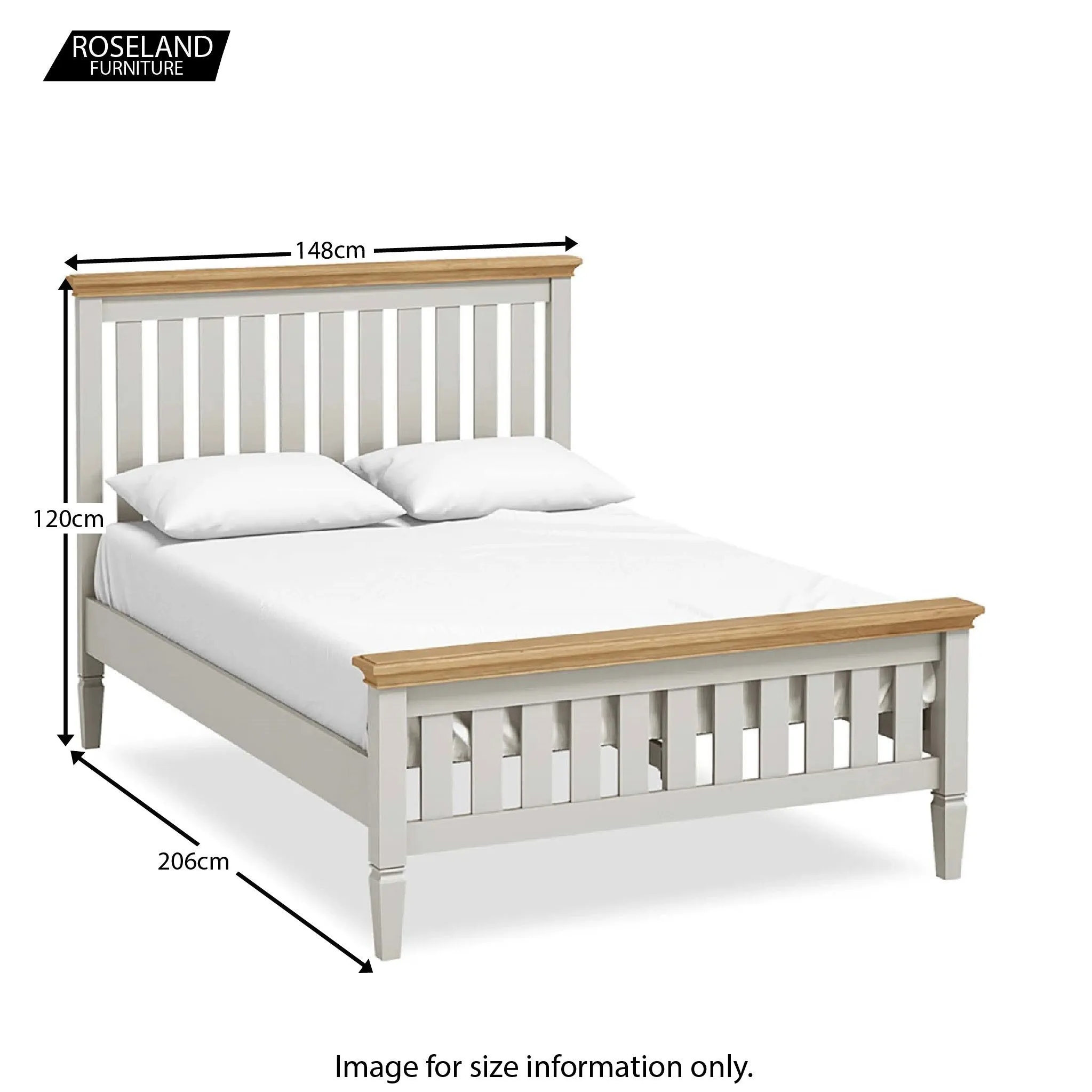 Normandy Grey 4'6" Double Bed